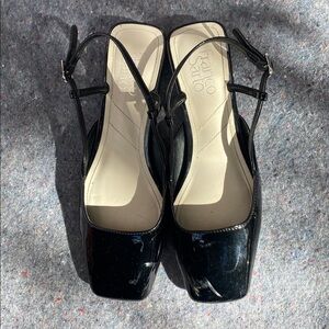 Franco Sarto Patent Leather Black Slingback Flats